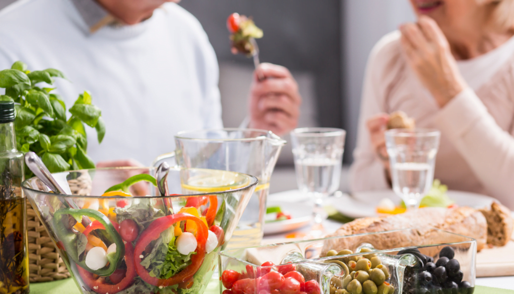 Image of a people eating light and cooling foods